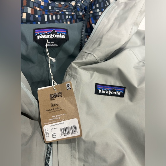 Patagonia Women's M Medium 3-in-1 Powder Town Jacket Ski Sleet Green Grey NWT - Picture 6 of 14